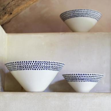 Indigo Drop Serving Bowl